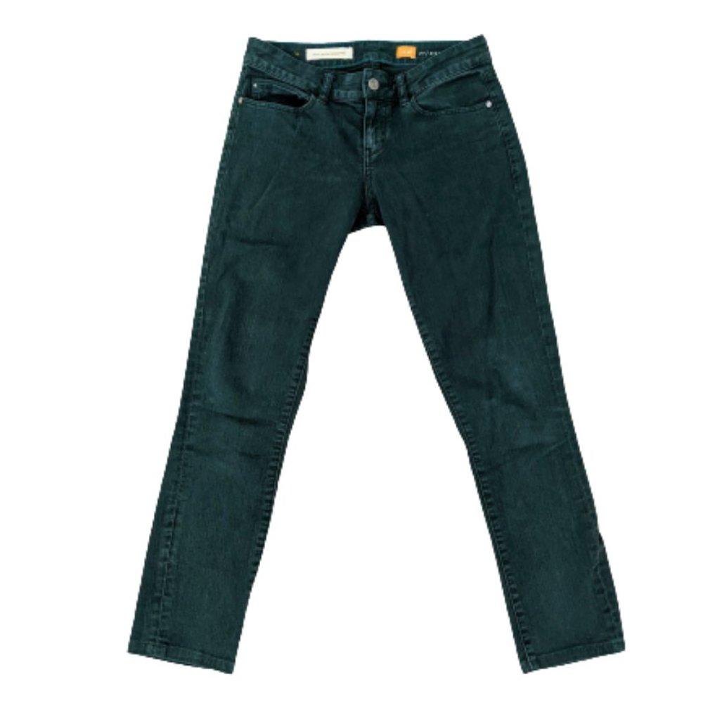Anthro Pilcro and the Letterpress Forest Green Stet Jeans size 26